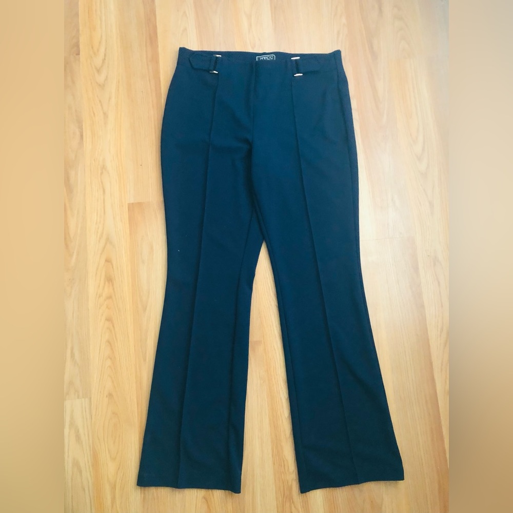 Navy Blue Trousers Gold Buckle Detail NYC Size 12
